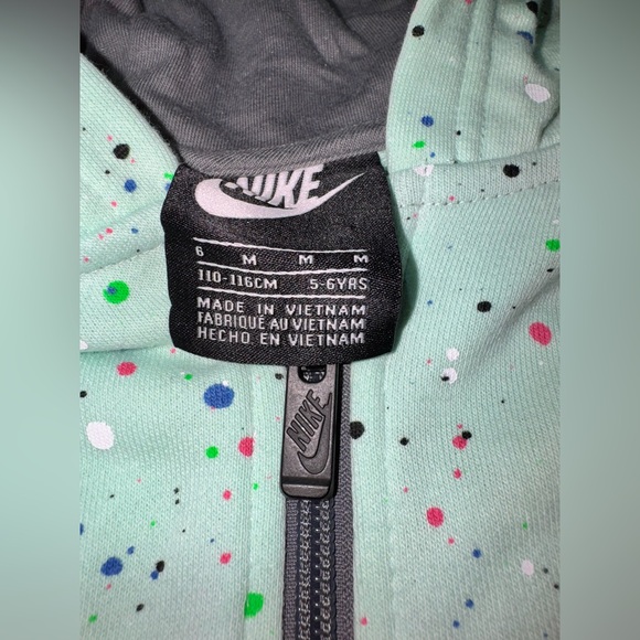 NWT UNISEX NIKE MINT FOAM ZIP UP HOODED JACKET- SIZE 6 - Picture 3 of 4